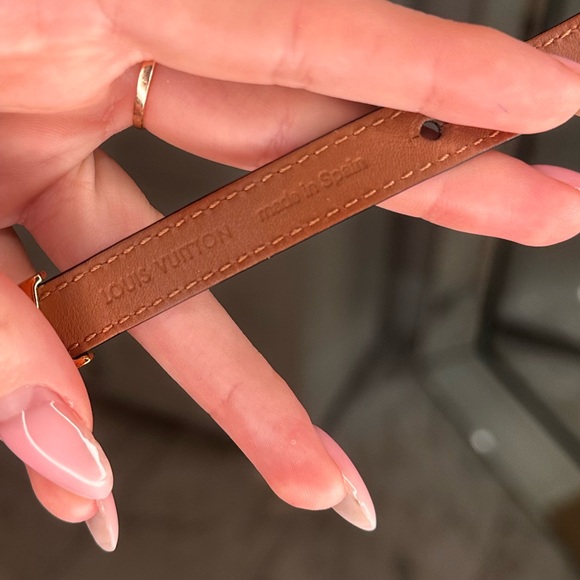 LOUIS VUITTON ICONIC bracelet size 17 black leather - Picture 14 of 15